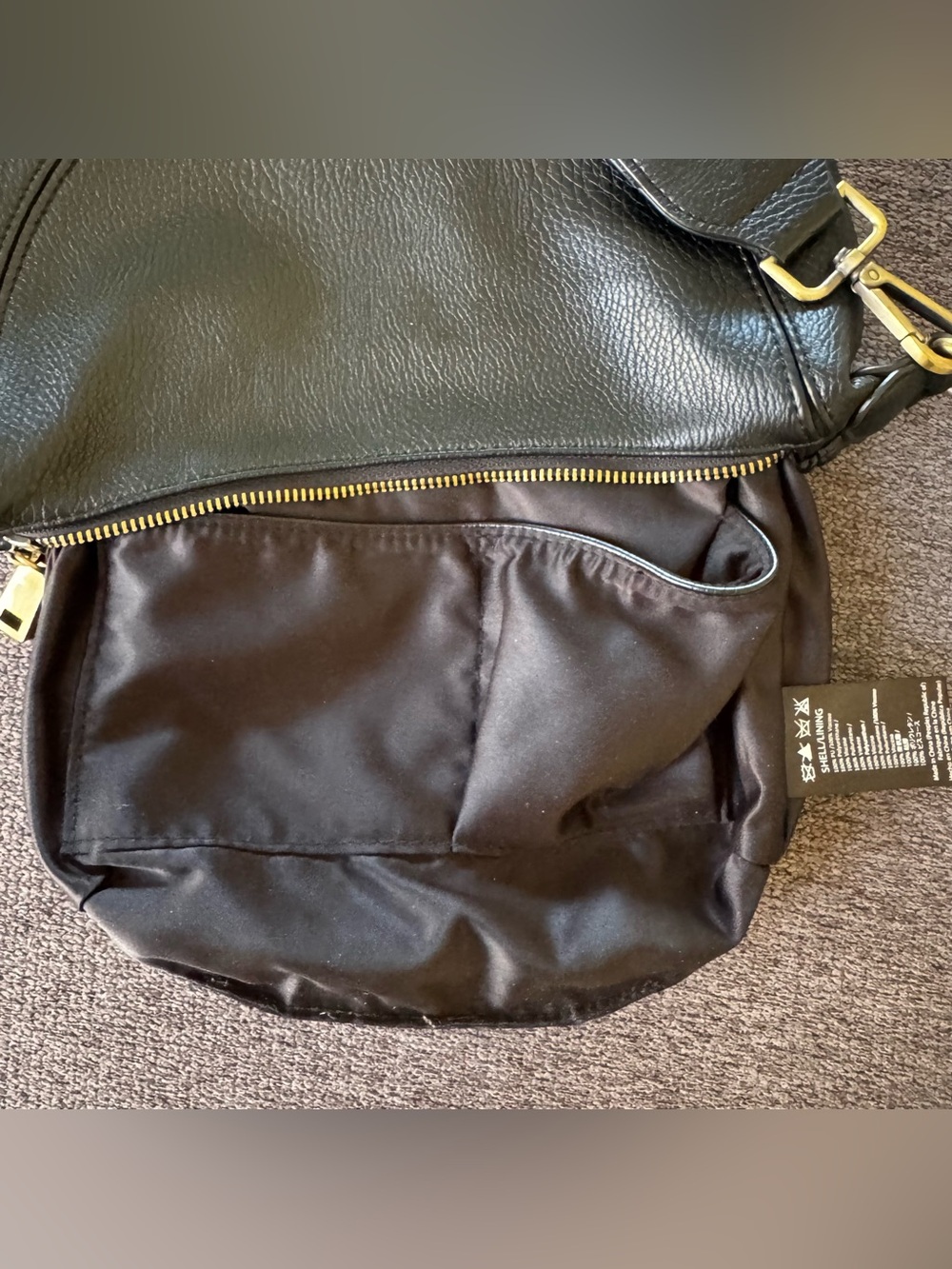 Anthropologie Urban Originals Black vegan leather Crossbody Purse Crescent shape - Picture 5 of 10